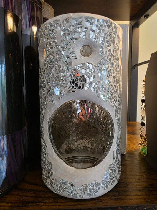 Silver Pillar Oil Burner & Wax Warmer