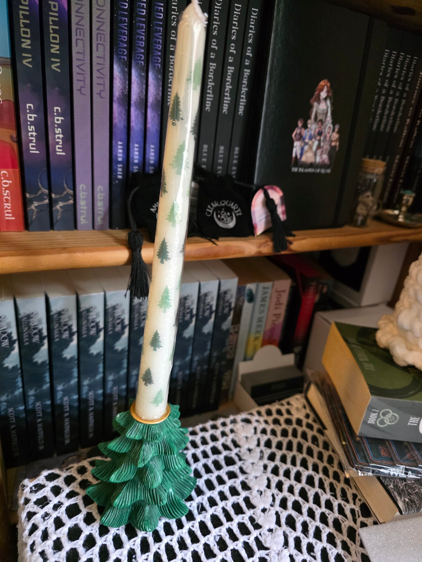 Fir Tree Candle Holder with Taper Candle