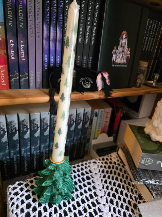 Fir Tree Candle Holder with Taper Candle